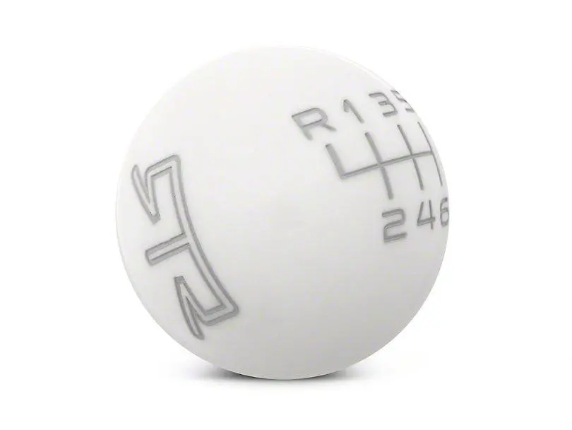 Rtr White Shift Knob - Gray Engraving - 2011-2014 Ford Mustang Gt, Ford Mustang V6 1