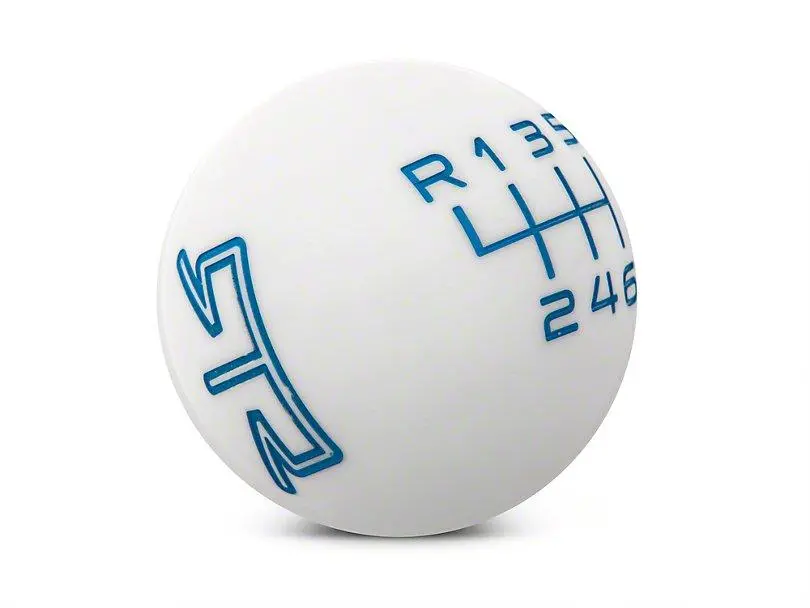 Rtr White Shift Knob - Blue Engraving - 2011-2014 Ford Mustang Gt, Ford Mustang V6 1