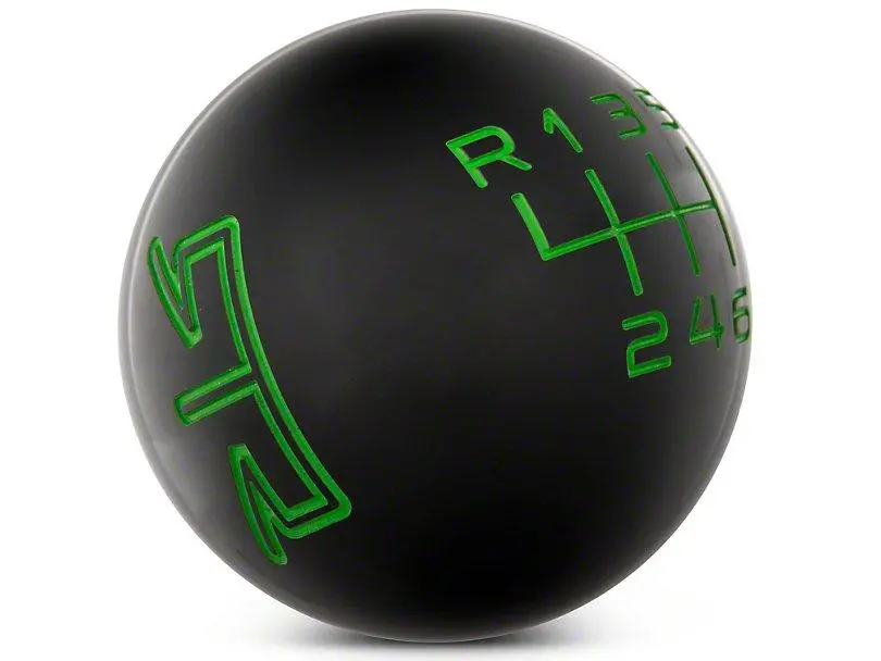 Rtr Black Shift Knob - Green Engraving - 2015-2023 Ford Mustang Gt, Ford Mustang Ecoboost, Ford Mustang V6 1
