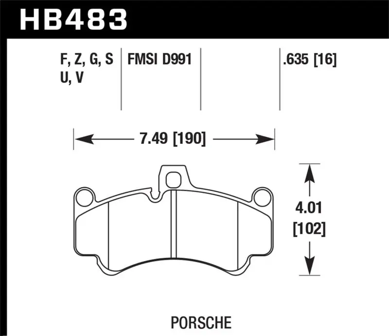 Hawk 05-08 Porsche 911 3.6L Carrera Ceramic Composite Brakes Front Er-1 Brake Pads 1