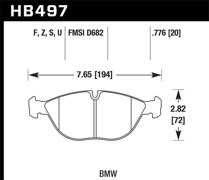 Hawk 95-01 Bmw 750Il 5.4L Base Front Er-1 Brake Pads 1