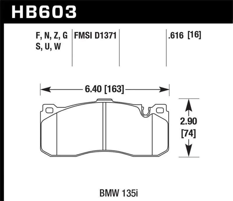 Hawk 08-13 Bmw 135I 3.0L Base Front Er-1 Brake Pads 1