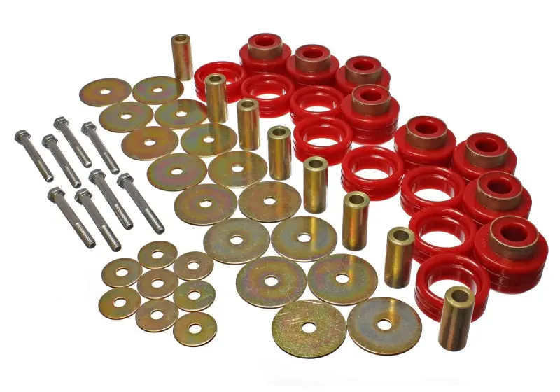 Energy Suspension Body Mount Set Inc. Hardware - Red 1