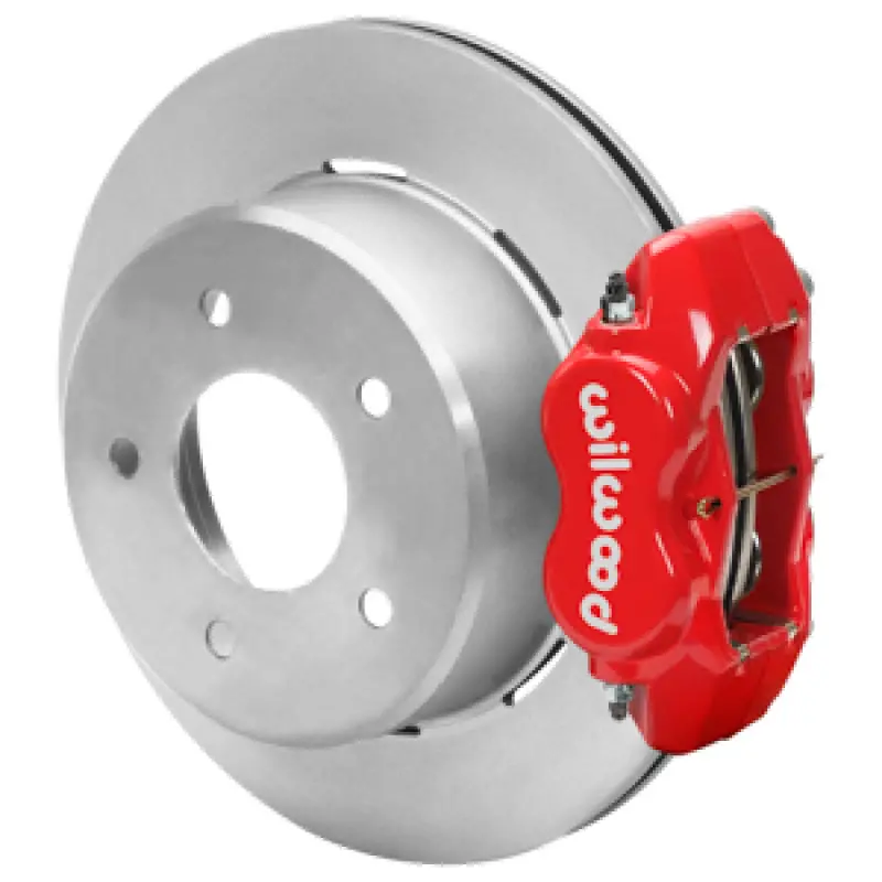 Wilwood 1988-1998 Chevy Silverado Forged Dynalite 12.19X0.81 Plain Rear Drum To Disc Conversion - Red 1