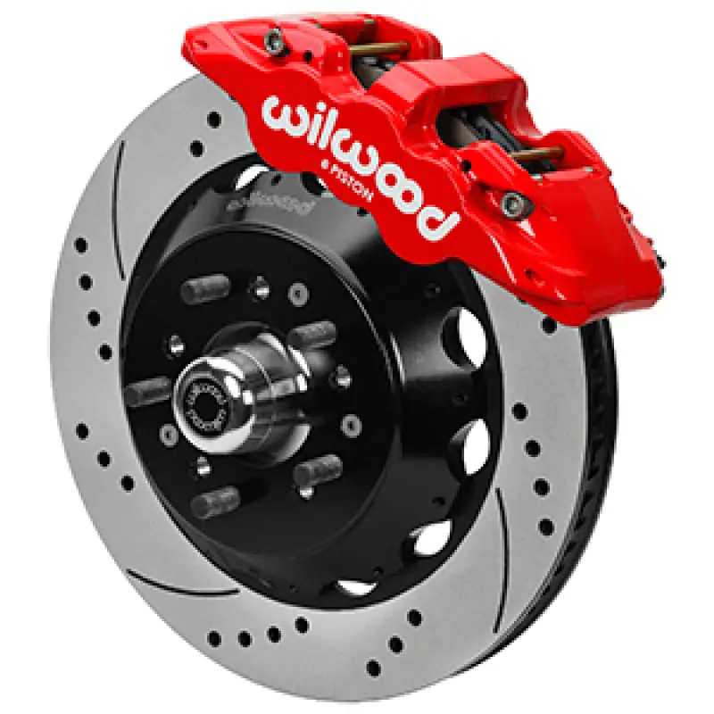 Wilwood 69-70 Chevrolet Impala W/ Disc Or Drum 69-82 Corvette Aerolite 6R 14In Gt Rotor Drilled Red 1