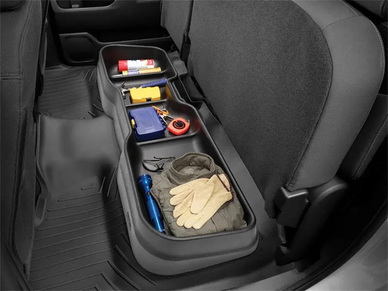Weathertech 2009+ Dodge Ram Trucks Quad/Crew Cab (W/ Oem Subwoofer) Underseat Storage System - Black 1