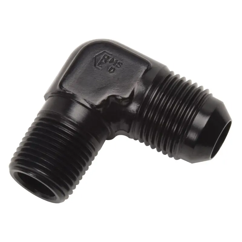 Russell Performance -6 An To 3/8In Npt 90 Degree Flare To Pipe Adapter (Black) 2