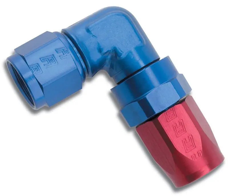 Russell Performance -8 An Red/Blue 90 Degree Forged Aluminum Swivel Hose End 2