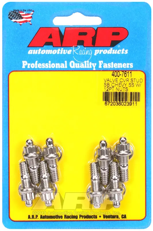 Arp Sb Chevy Stamped Steel Covers Ss 12 Pt Valve Cover Stud Kit 1
