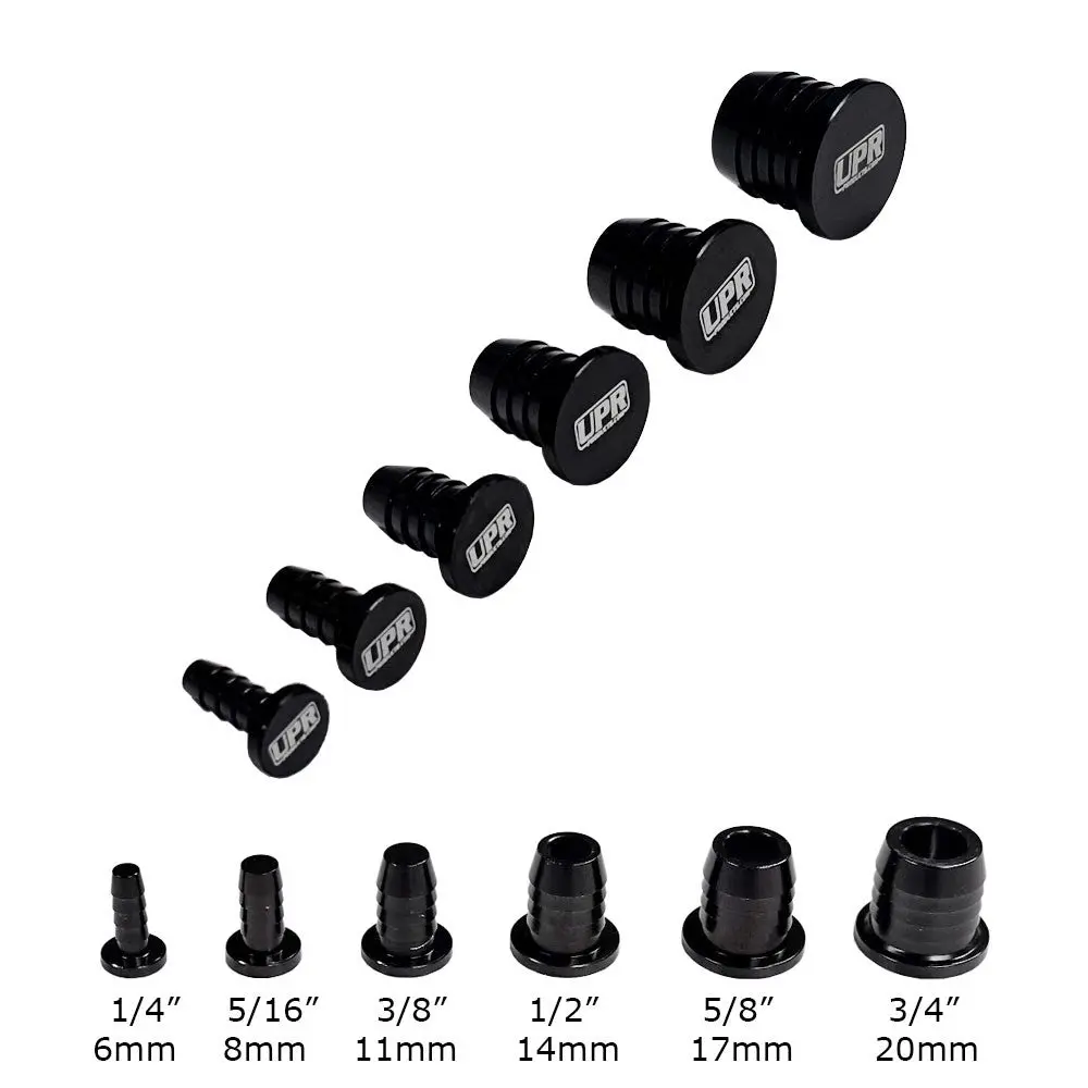 Upr Billet Vacuum Hose Plug 1/2 (14Mm)-Black 1