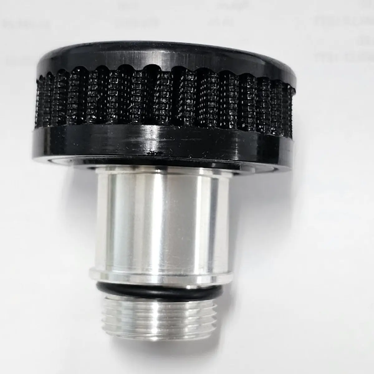 Upr Oil Cap Breather Adapter W/Filter Screw In Ford/Dodge Valve Cover-Satin 1