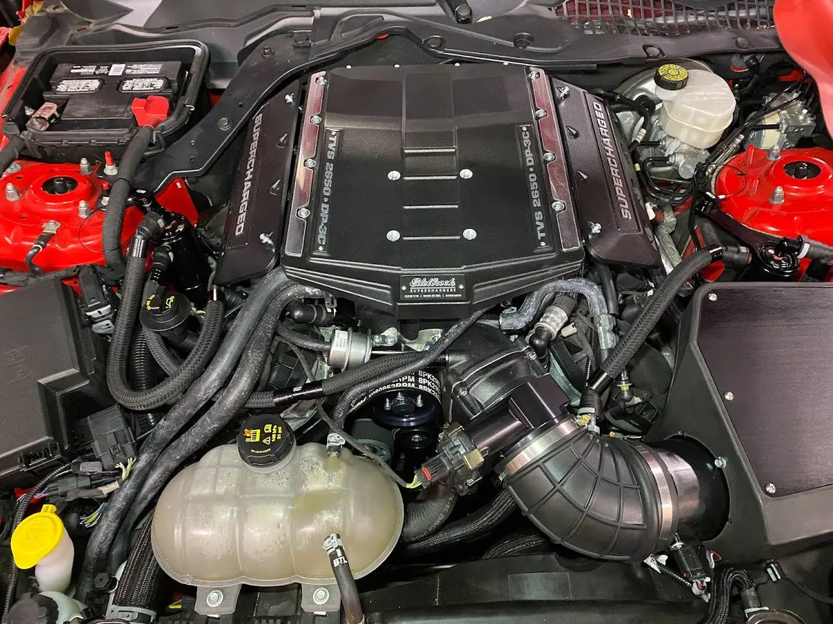 Upr 2015-2017 Ford Mustang 5.0 Edelbrock Sc Dual Can - Black 1