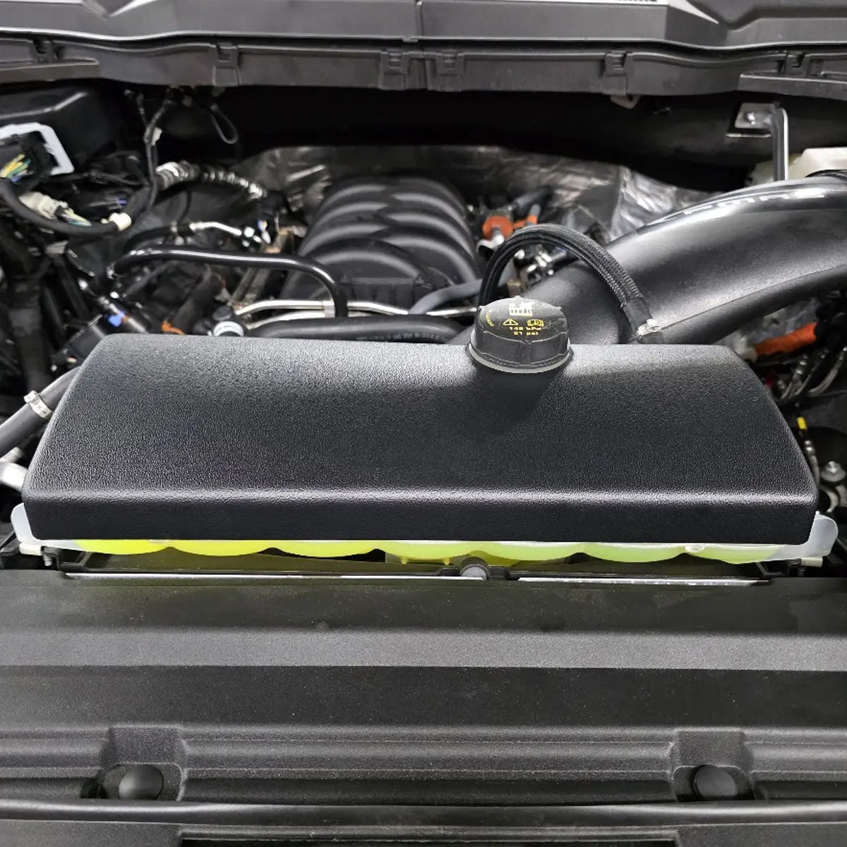 Upr 2015-2025 Ford F-150 Coolant Tank Reservoir Cover - Black 1