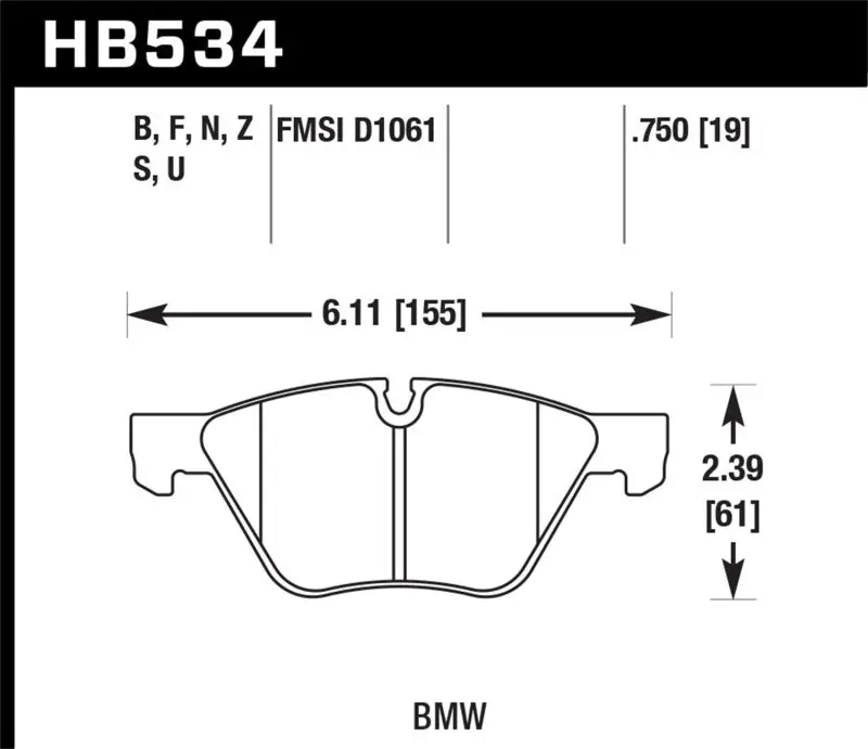Hawk 2011 Bmw 125I Front Er-1 Brake Pads 1
