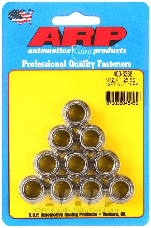Arp M12 X 1.25 (.750 Collar) Ss 12Pt Nut Kit 1