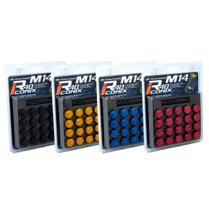 Project Kics R40 Iconix Aluminum Cap Set 14X1.50 - Black (20Pcs) 1