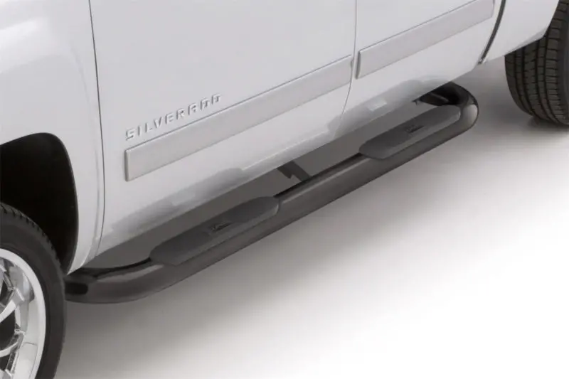 Lund 2019 Chevy Silverado 1500 Double Cab 4In Oval Bent Steel Nerf Bars - Black 1