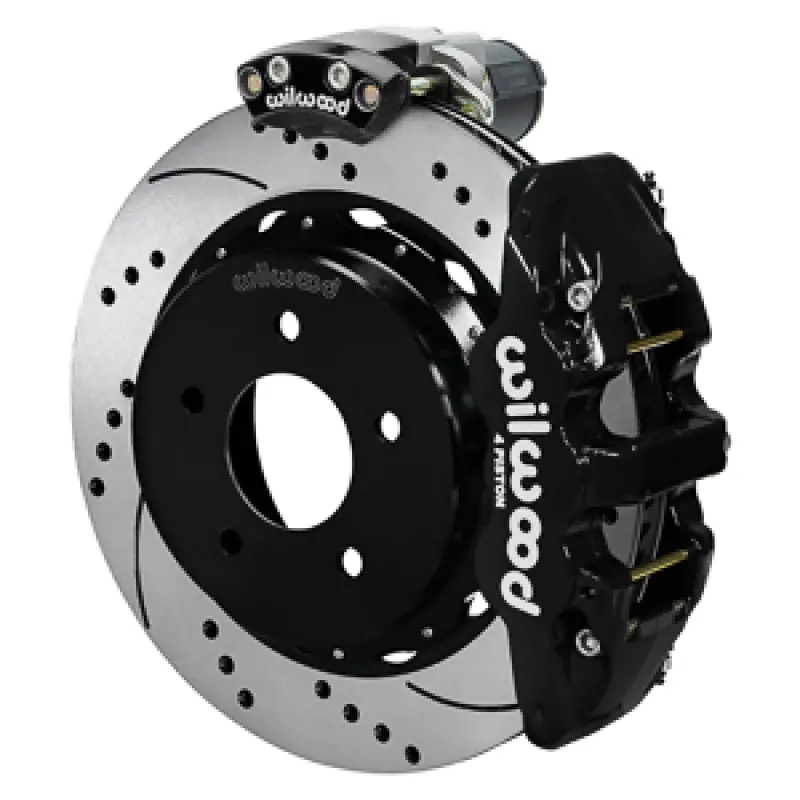 Wilwood 1988-1998 Gmc C1500 Aero4 Rear Elec. Parking Brake Kit 14In Srp Brake Rotor 3.25In Offset - Black 1