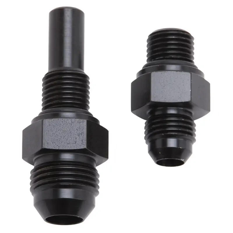 Russell Performance -8 An To 4L80 Transmission Ports Adapter Fittings (Qty 2) - Black Zinc 1