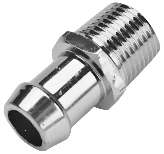 Proform - Intake Manifold Fitting Straight Steel Chrome 1/2Npt Male Thread To 5/8 Hose 1