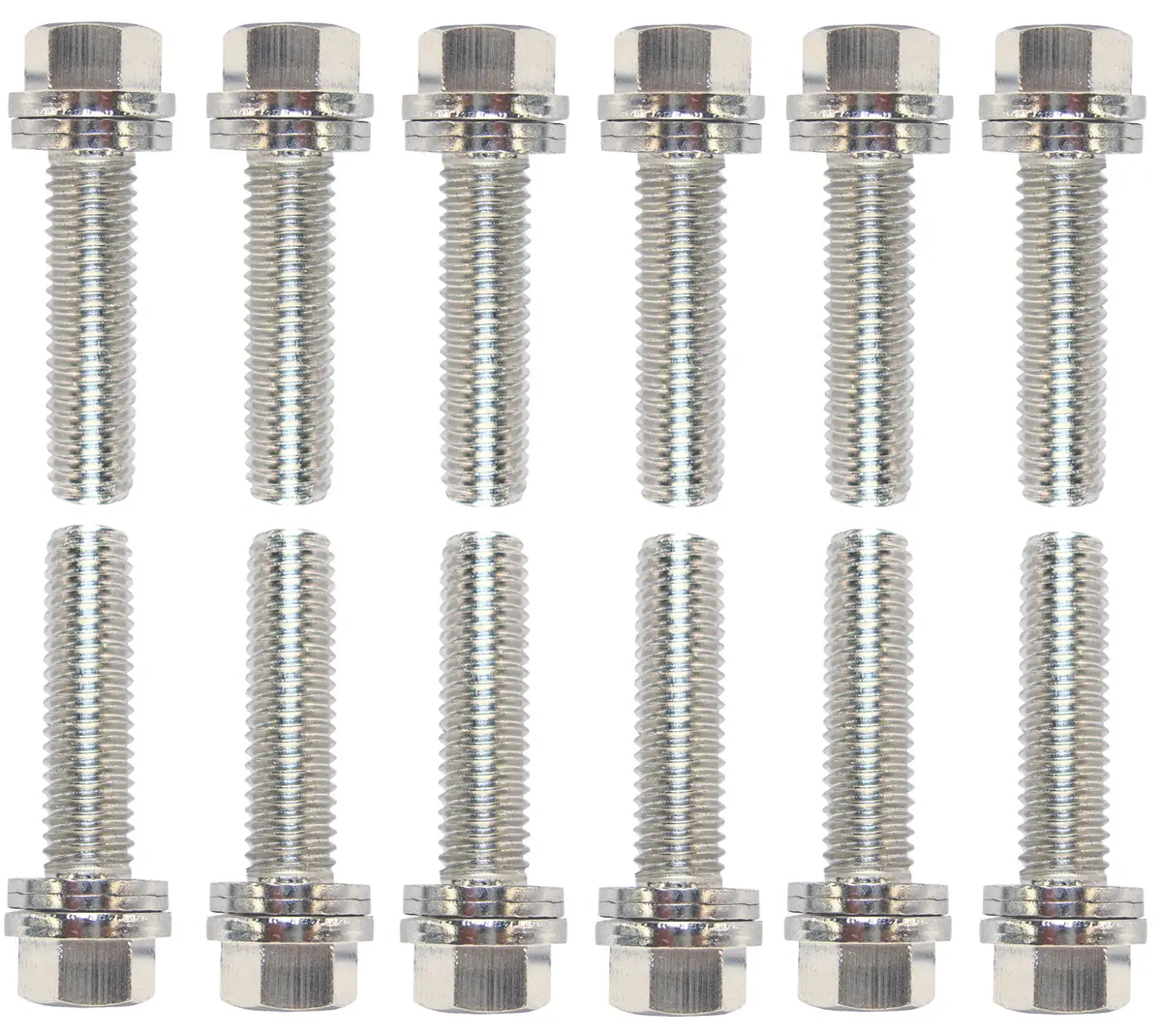 Proform - Wedge-Locking Header Bolts Hex Head M8 X .984In. Chevy Ls Nickel Plated 12 Pcs 1