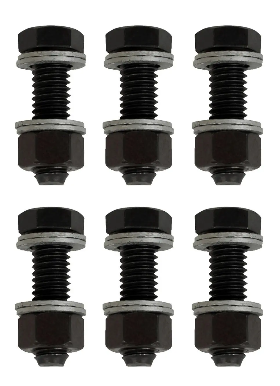 Proform - Wedge-Locking Collector Bolts And Nuts 3/8 Diameter X 1.25In. Black Finish 6 Pcs 1