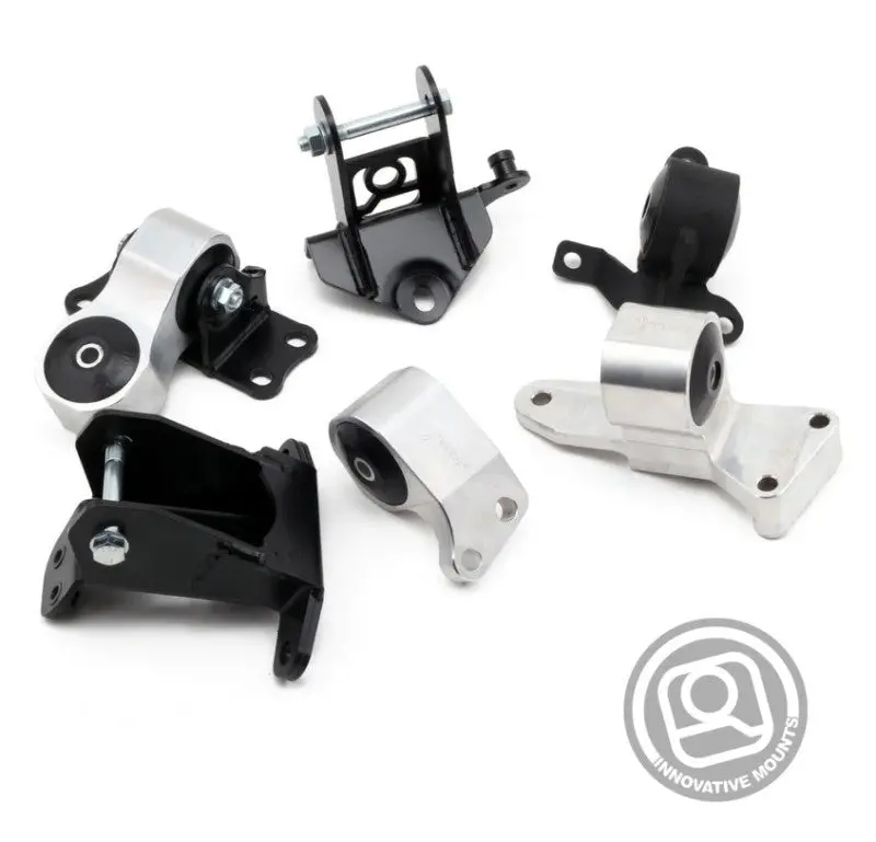 Innovative 06-11 Honda Civic Si K-Series Silver Billet Aluminum Mounts 75A Bushings (Not K24 Trans) 1