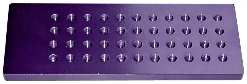 Proform - Carburetor Jet Plate Billet Aluminum Plate Holds 22 Pair Of Jets Purple Anodized 1