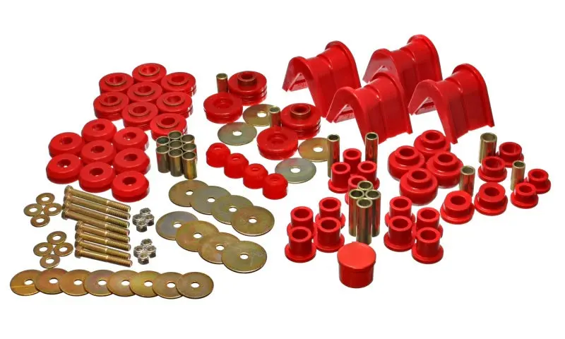 Energy Suspension 66-77 Ford Bronco 4Wd (W/ 2 Deg C-Bushings) Red Hyper-Flex Master Bushing Set 1