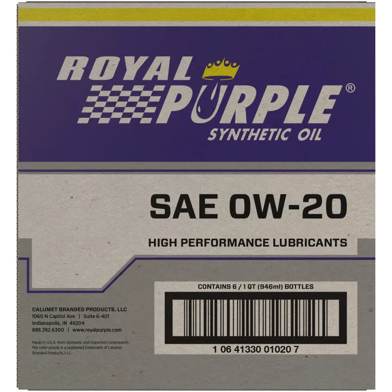 Royal Purple Premium Synthetic High Performance Multi-Grade 0W-20 Motor Oil - 1 Quart 1