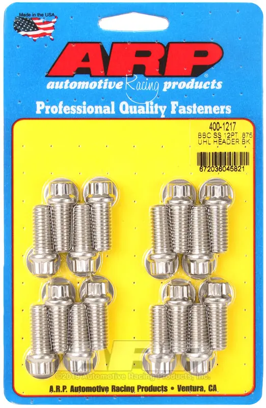 Arp Bb Chevy Ss 12Pt .875 Uhl Header Bolt Kit 1