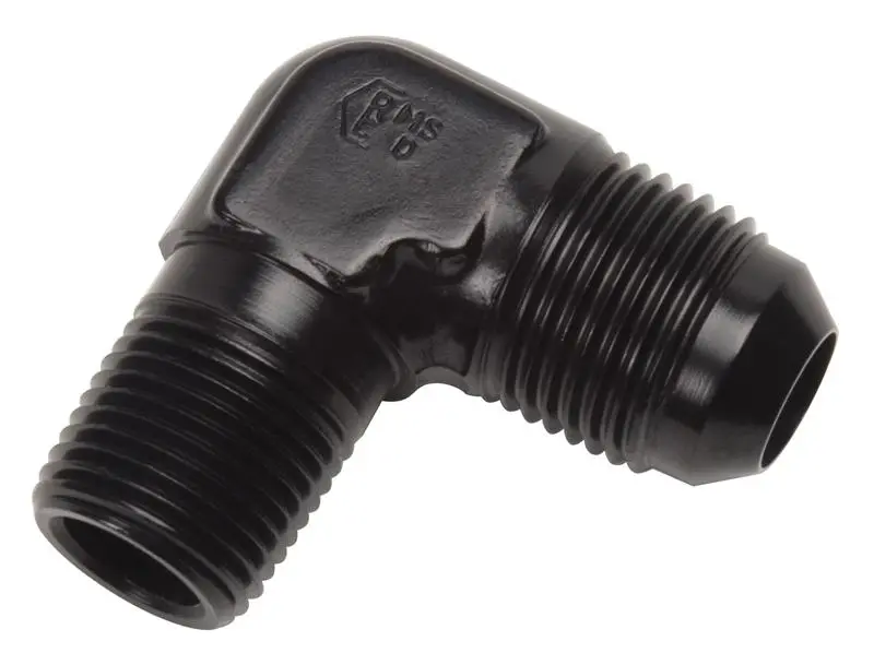 Russell Performance -8 An To 3/8In Npt 90 Degree Flare To Pipe Adapter (Black) 2