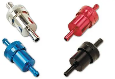 Russell Performance Chrome Street Fuel Filter (3In Length 1-1/8In Diameter 5/16In Inlet/Outlet) 2