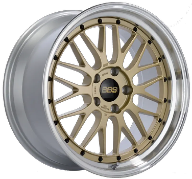 Bbs Lm 19X8.5 5X112 Et32 Pfs Gold Center Diamond-Cut Rim Wheel Pfs/Clip Req 1