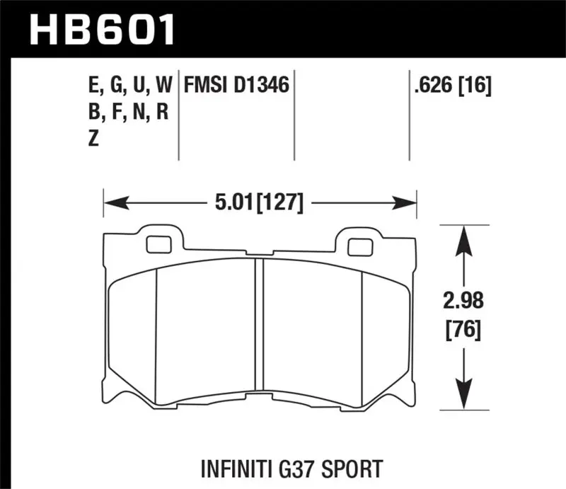 Hawk 09-13 Infiniti Fx50 5.0L Base Front Er-1 Brake Pads 1