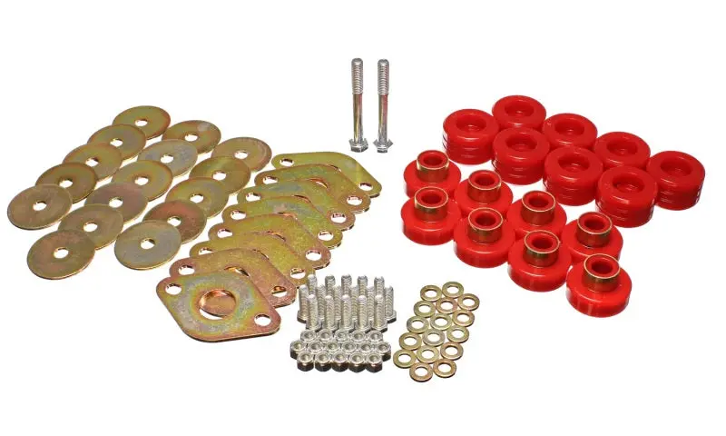 Energy Suspension Body Mount Set W/Hardware - Red 1