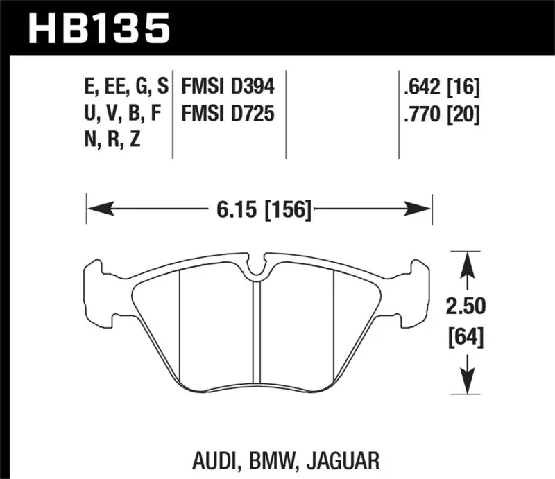 Hawk 89-90 Audi 100 Quattro 2.2L Base 1 Piston Caliper Front Er-1 Brake Pads 1