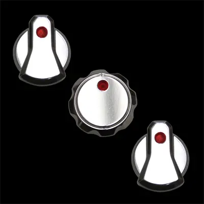 Upr 1989-2004 Ford Mustang Designer Air Conditioning Knobs W/Cc - Polished/Blue, Green Or Red 1