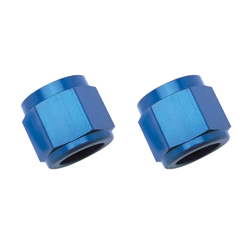 Russell Performance -8 An Tube Nuts 1/2In Dia. (Blue) (2 Pcs.) 1
