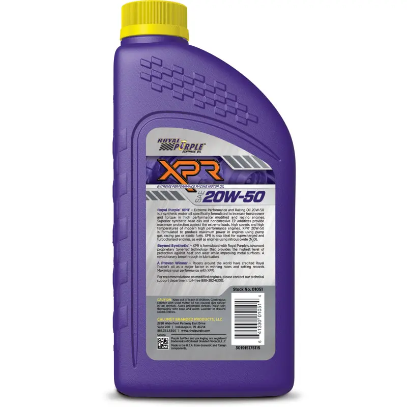 Royal Purple Xpr Synthetic Extreme Performance 20W-50 Racing Oil - 1 Quart 2