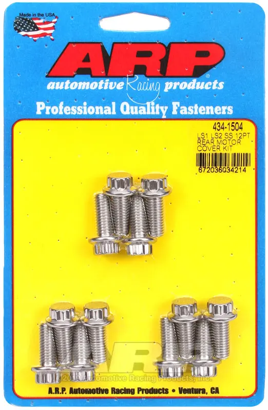 Arp Chevy Ls1 / Ls2 12Pt Rear Motor Mount Cover Bolt Kit - Stainless Steel 1