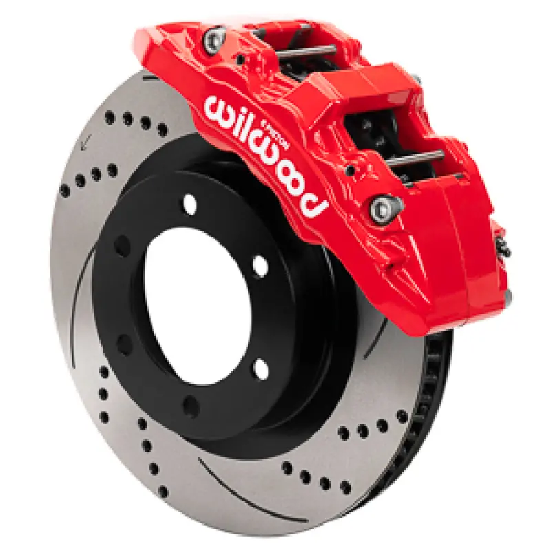 Wilwood 2019-2022 Ford Ranger Aerolite 6R Kit 6 X 5.50In Hub - 13.38In Drilled And Slotted Brake Rotor - Red 1