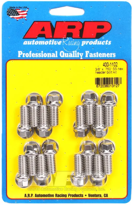 Arp Chevrolet / Ford 3/8In X .750 Ss Hex Header Bolt Kit 1