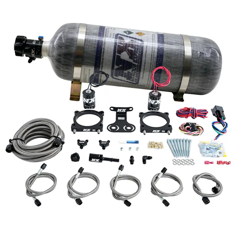 Nitrous Express 2024+ Ford Mustang 5.0L Dual Throttle Body Plate System W/12Lb Composite Bottle 1
