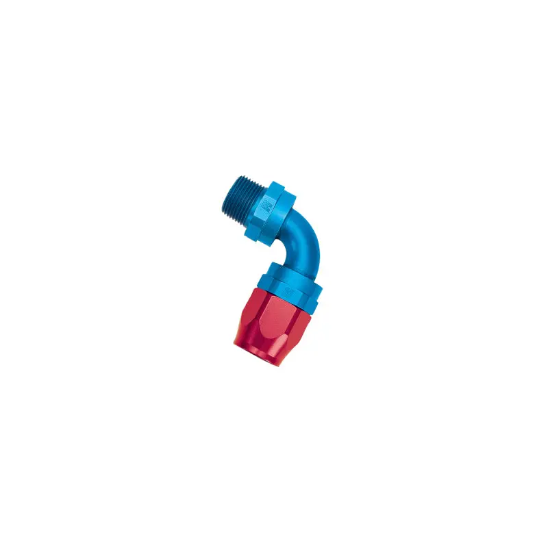 Russell Performance -6 An Red/Blue 90 Degree Full Flow Swivel Pipe Thread Hose End (With 3/8In Npt) 1