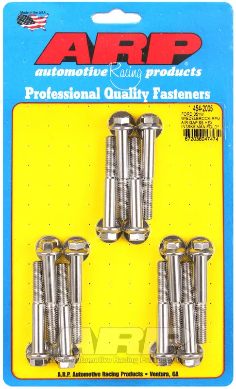 Arp Ford 351W W/Edelbrock Rpm Air Gap Hex Intake Manifold Bolt Kit 1