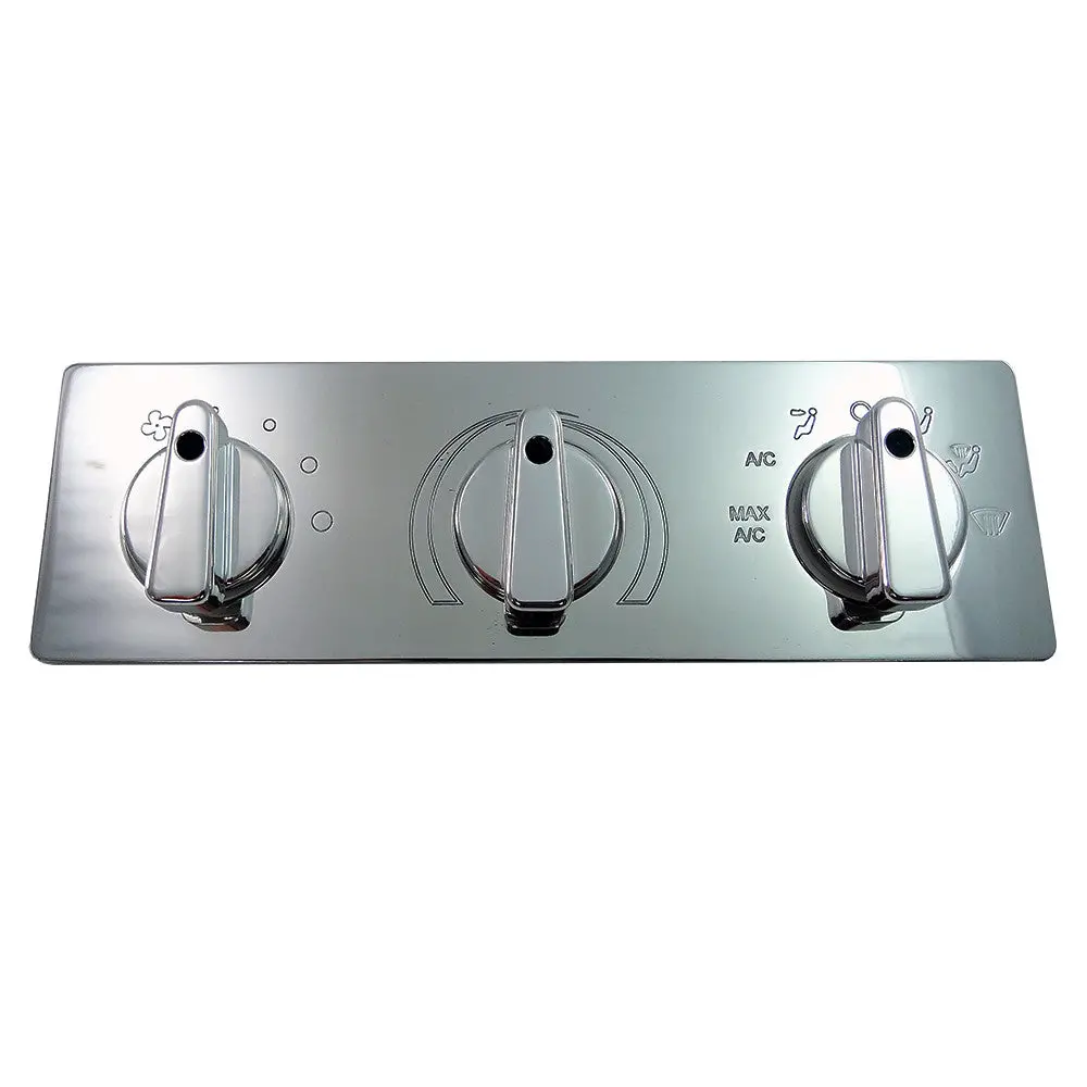 Upr 1989-2004 Ford Mustang Air Conditioning Faceplate W/ Slimline Air Conditioning Knobs - Green/Polished 1