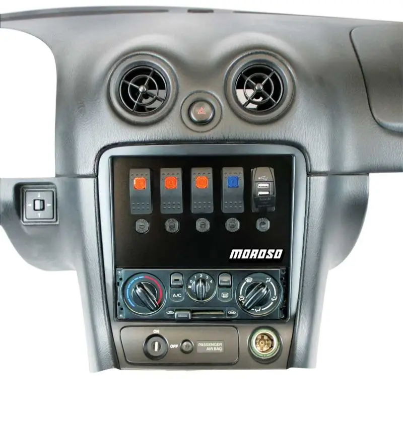 Moroso 99-04 Mazda Miata Nb Radio Pocket Block Off Plate With Switches 1