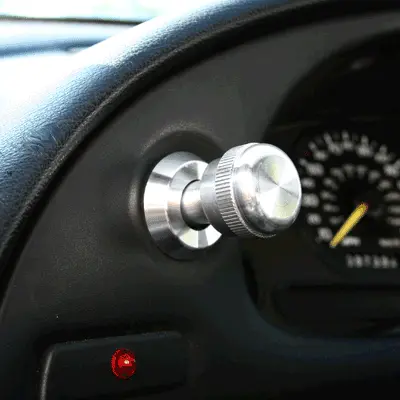 Upr 1994-2004 Ford Mustang Headlight Knob Bezel - Satin 1