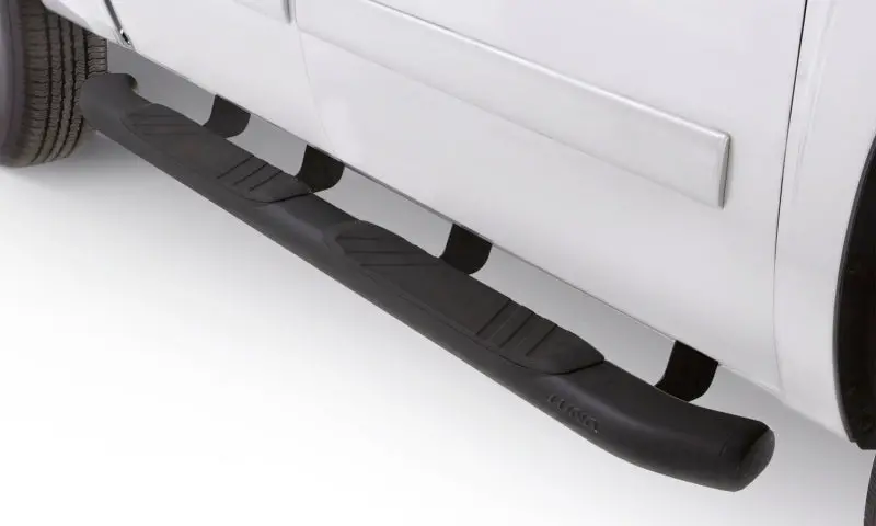 Lund 07-17 Chevy Silverado 1500 Ext. Cab (Excl. 11-17 Diesel Model) 5In. Oval Bent Nerf Bars - Black 1